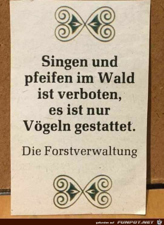 Singen verboten Singen verboten