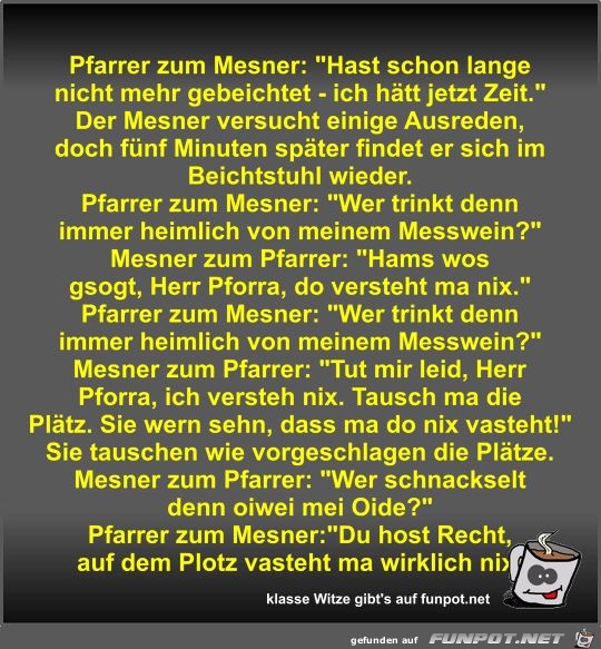 Pfarrer zum Mesner Pfarrer zum Mesner