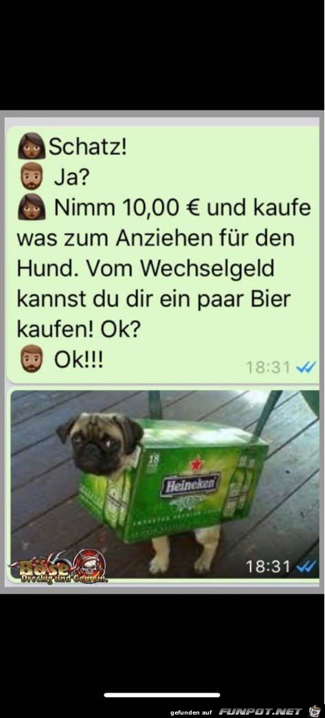 Schatz nimm 10 Euro