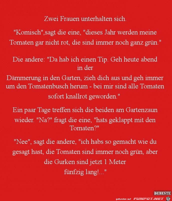 zwei Frauen unterhalten sich:.....