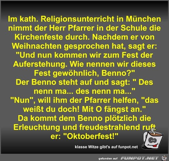 Im katholischen Reliunterricht Im katholischen Reliunterricht