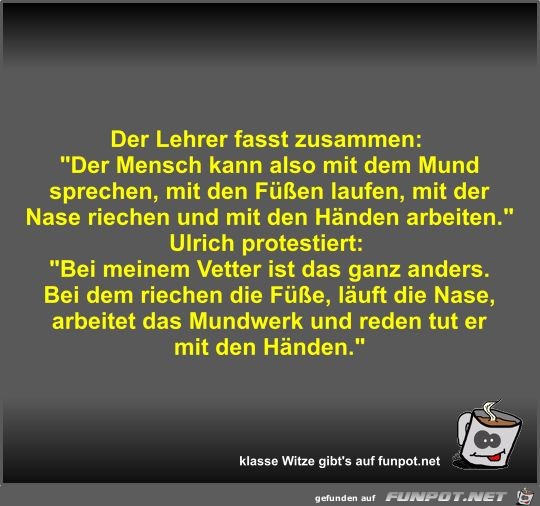 Der Lehrer fasst zusammen Der Lehrer fasst zusammen