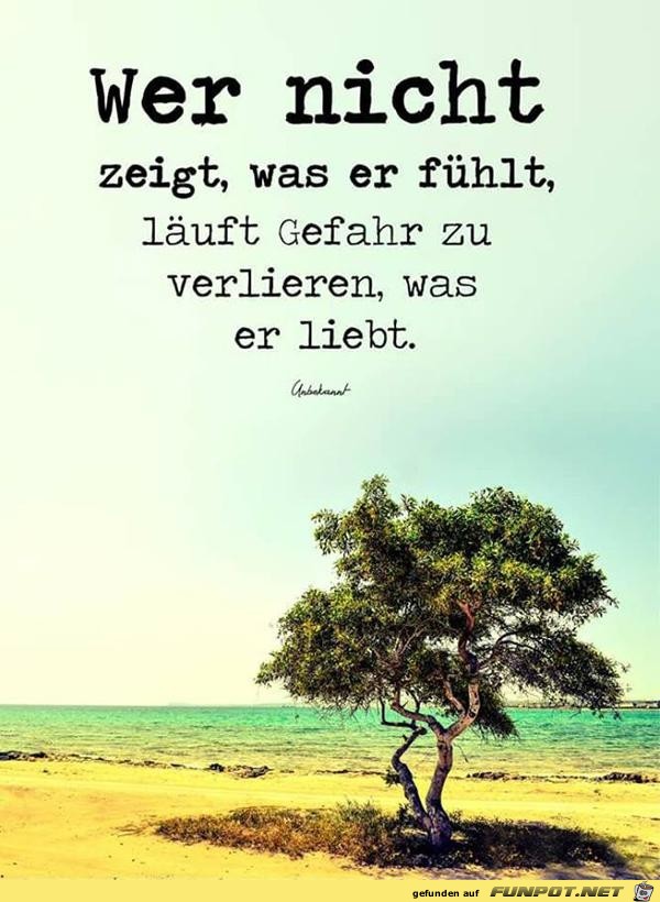 wer nicht zeigt, was er fühlt,...... wer nicht zeigt, was er fühlt,......