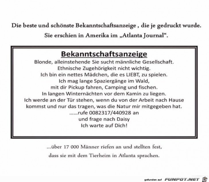 Bekanntschaftsanzege...... Bekanntschaftsanzege......