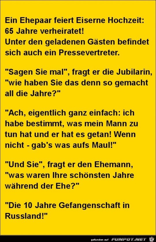 ein Ehepaar feiiert eiserne Hochzeit,........ ein Ehepaar feiiert eiserne Hochzeit,........
