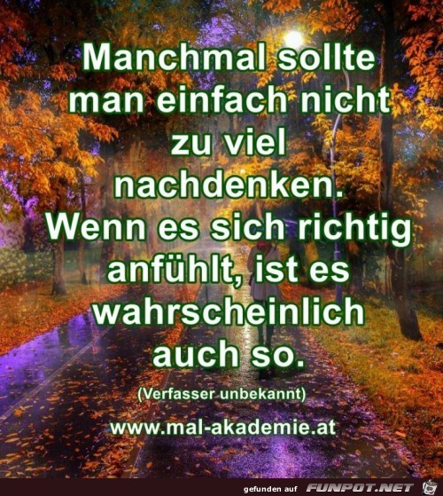 Nicht zu viel denken Nicht zu viel denken