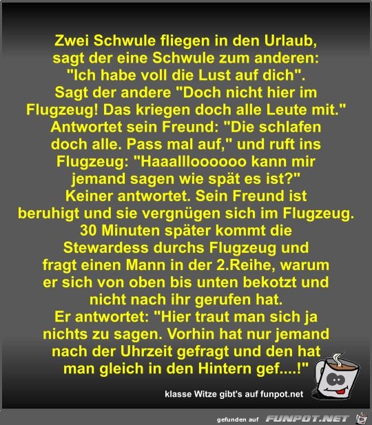 Zwei Schwule fliegen in den Urlaub Zwei Schwule fliegen in den Urlaub