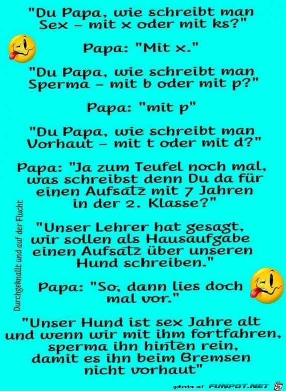 Papa wie schreibt man Sex?