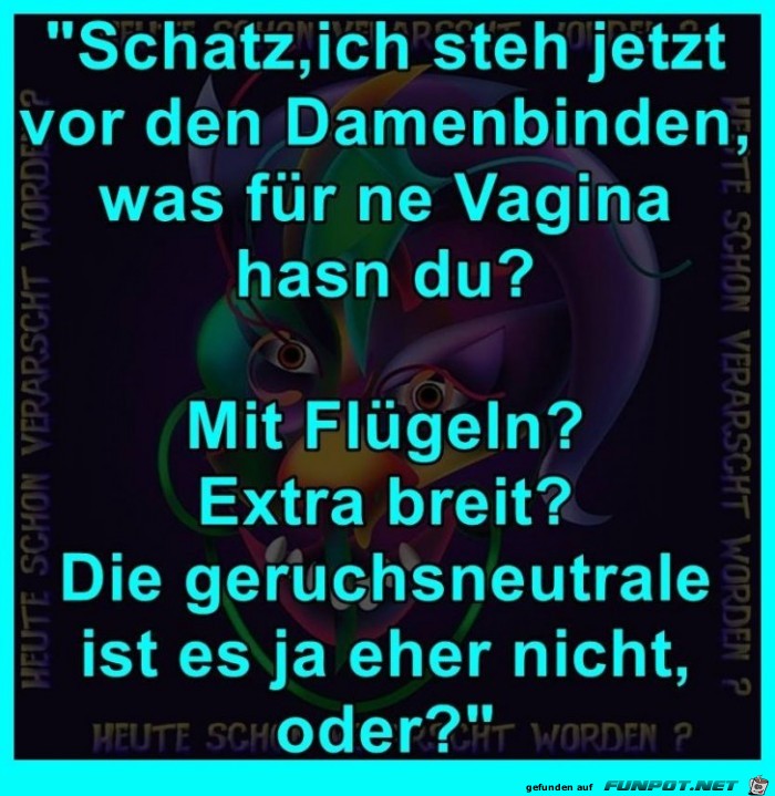 Mann soll Damenbinde kaufen Mann soll Damenbinde kaufen