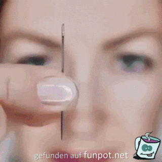 Einen Faden geschickt einfädeln Einen Faden geschickt einfädeln