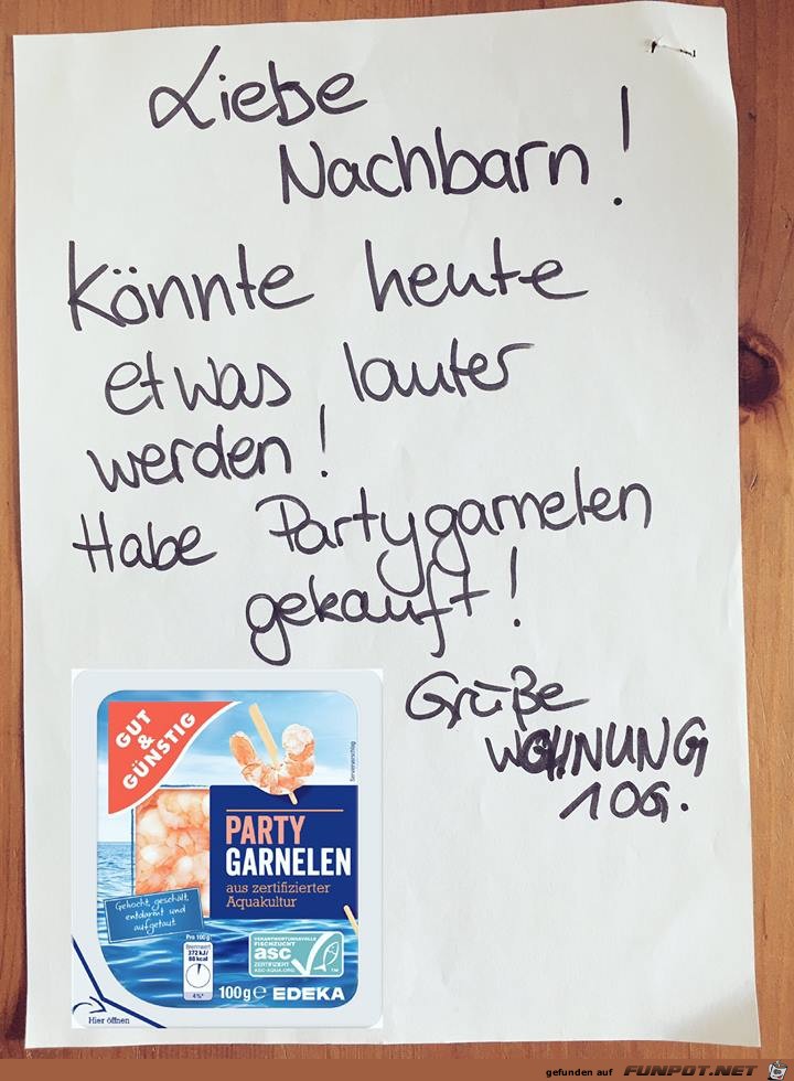 Liebe Nachbarn! Es wird Laut Liebe Nachbarn! Es wird Laut