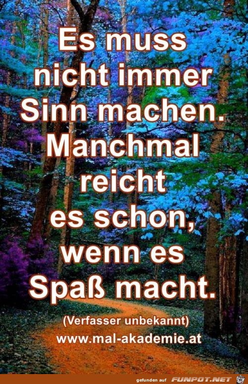 Es muss nicht immer Sinn machen Es muss nicht immer Sinn machen