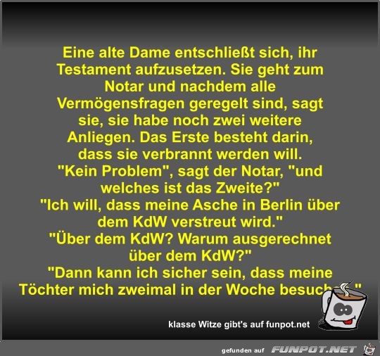 Eine alte Dame entschließt sich Eine alte Dame entschließt sich
