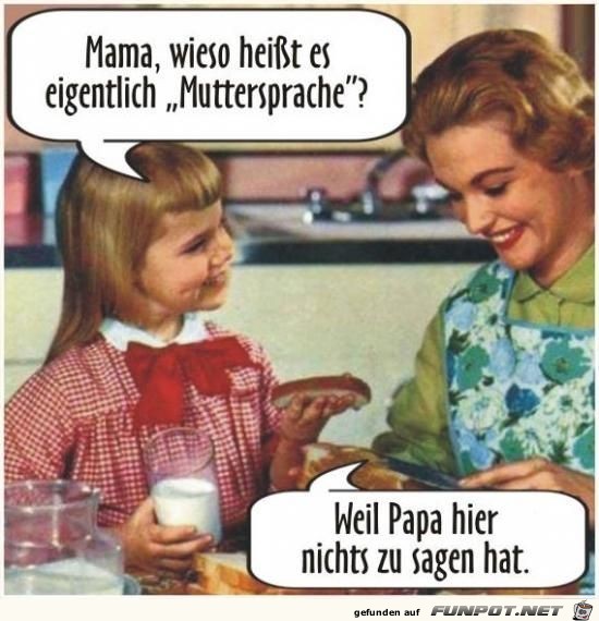 wieso heisst es Muttersprache?....... wieso heisst es Muttersprache?.......