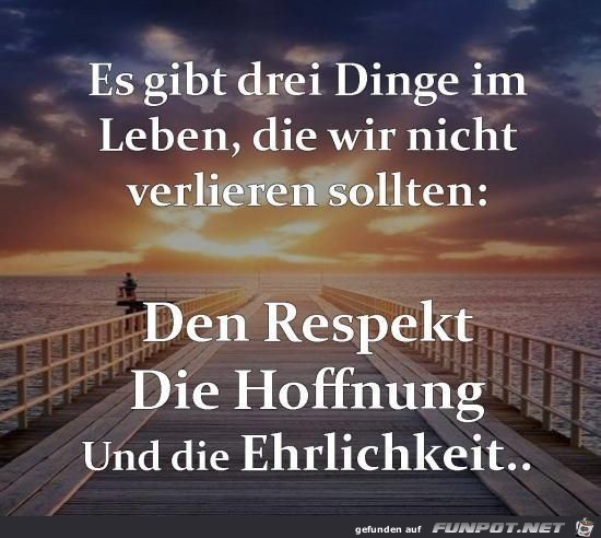 es gibt drei Dinge im Leben,........