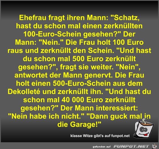 Ehefrau fragt ihren Mann Ehefrau fragt ihren Mann