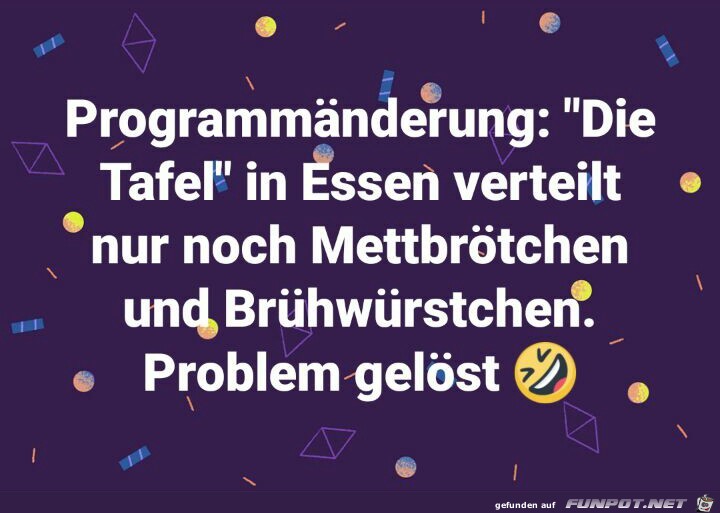 Programmänderung: Programmänderung: