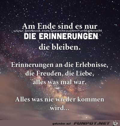 Erinnerungen, Erinnerungen,