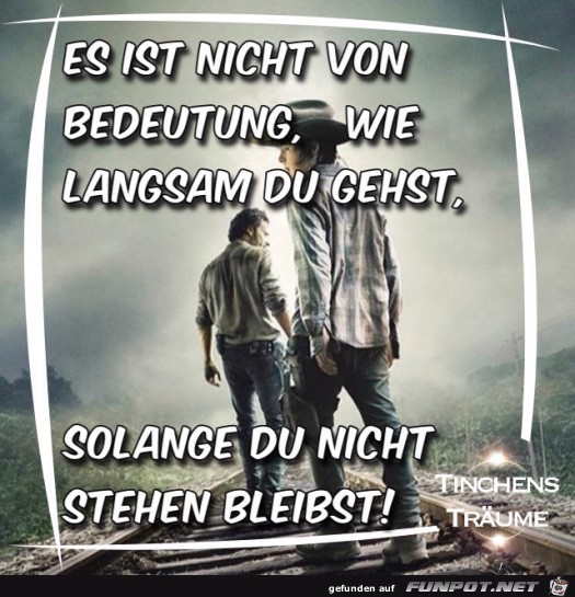 es ist nicht von Bedeutung wie langsam du gehst,.. es ist nicht von Bedeutung wie langsam du gehst,..