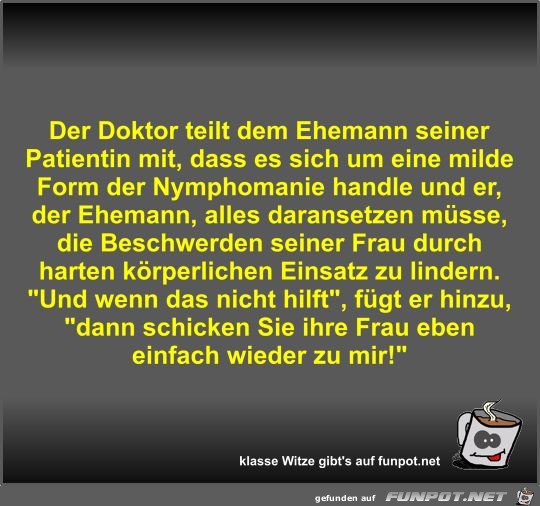 Der Doktor teilt dem Ehemann seiner Patientin mit Der Doktor teilt dem Ehemann seiner Patientin mit