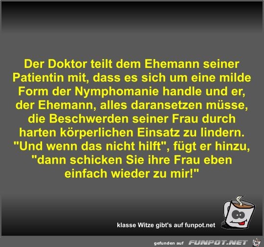 Der Doktor teilt dem Ehemann seiner Patientin mit