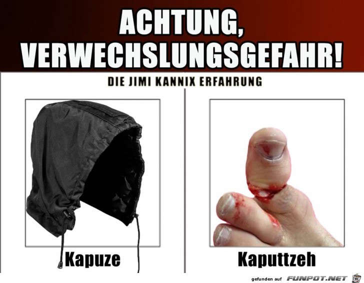 Achtung Verweckslunggefahr