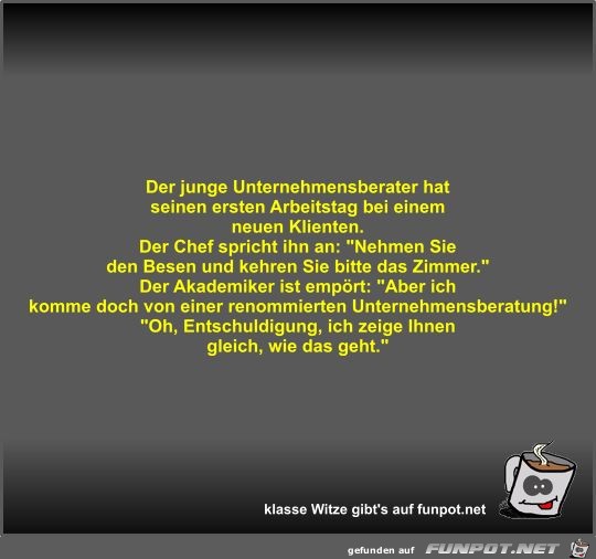 Der junge Unternehmensberater hat seinen ersten Arbeitstag Der junge Unternehmensberater hat seinen ersten Arbeitstag