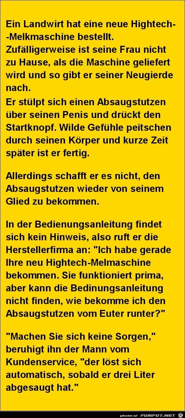 ein Landwirt hat eine neue Melkmaschine bestellt....... ein Landwirt hat eine neue Melkmaschine bestellt.......