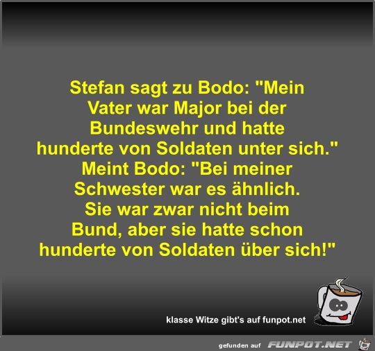 Stefan sagt zu Bodo Stefan sagt zu Bodo