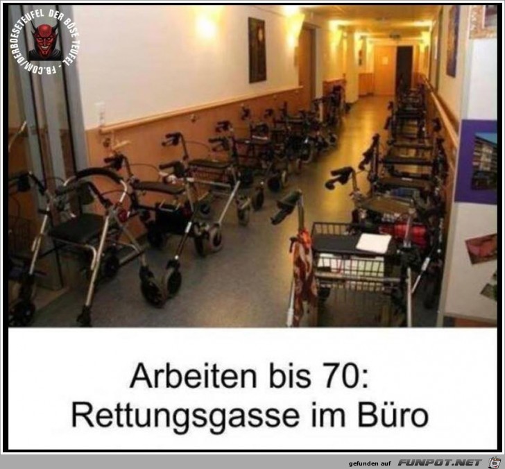 Rettungsgasse im Buero