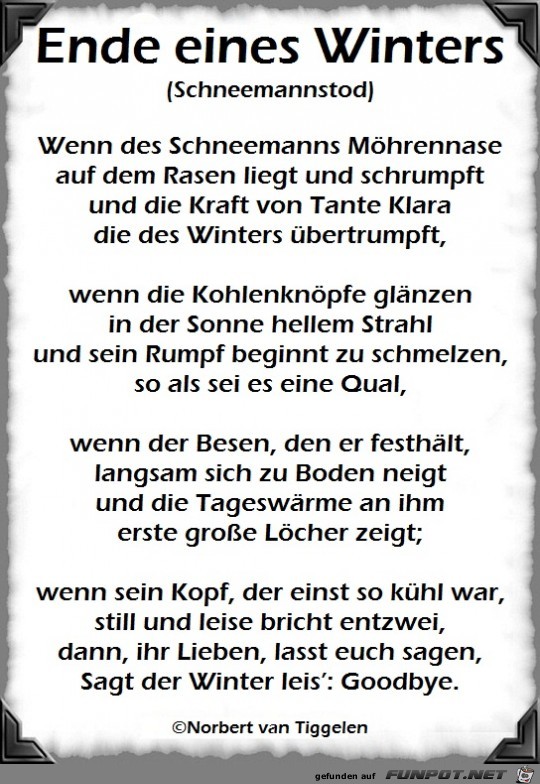 Ende eines Winters 2018 Ende eines Winters 2018