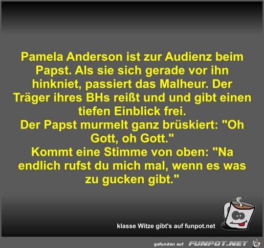 Pamela Anderson ist zur Audienz beim Papst