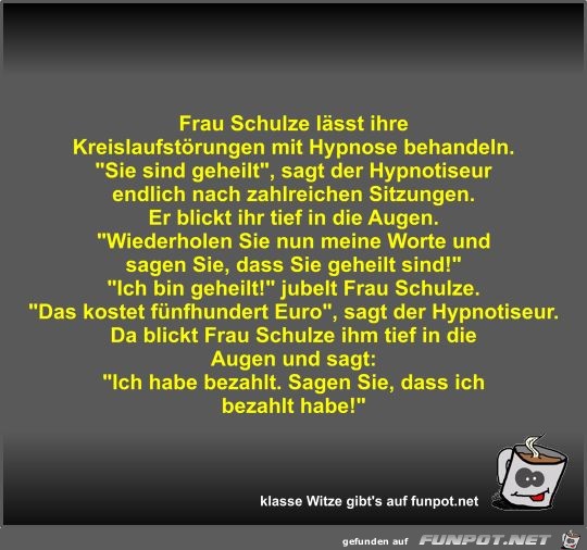 Frau Schulze Lasst Ihre Kreislaufstorungen Mit Hypnose