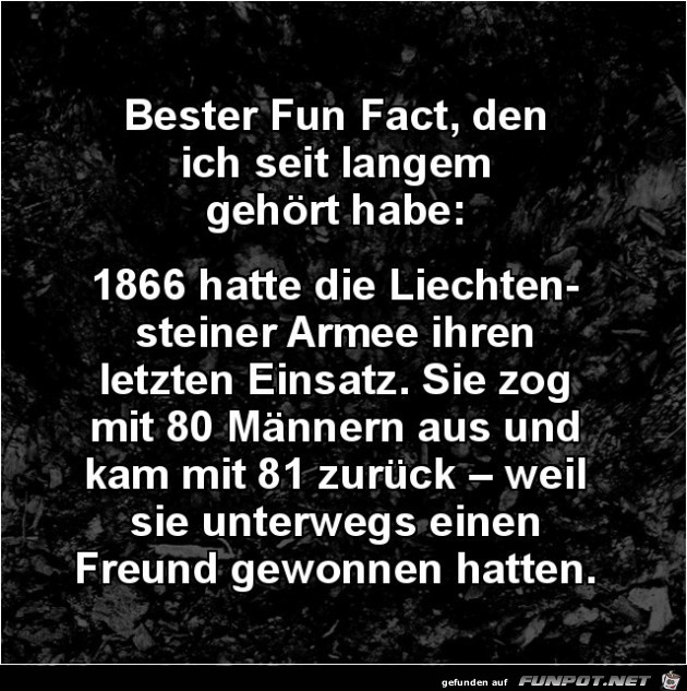 bester Fun Fact, den ich seit langem gehrt habe,.....