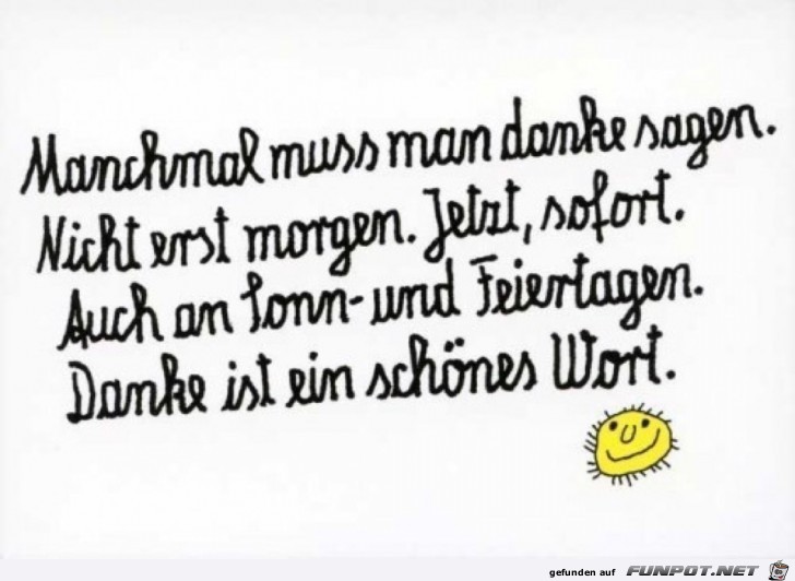 Manchmal muss man danke sagen Manchmal muss man danke sagen