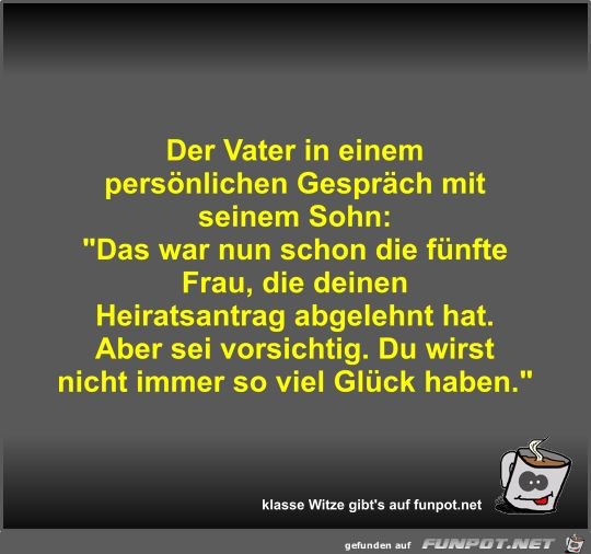 Der Vater in einem persnlichen Gesprch mit seinem Sohn