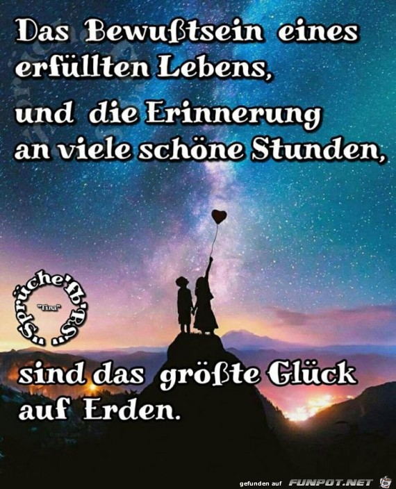 Das Bewustsein eines erfuellten Lebens