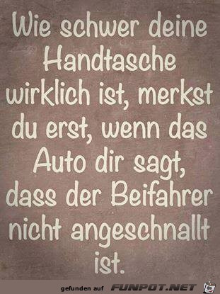 Wie schwer deine Handtasche