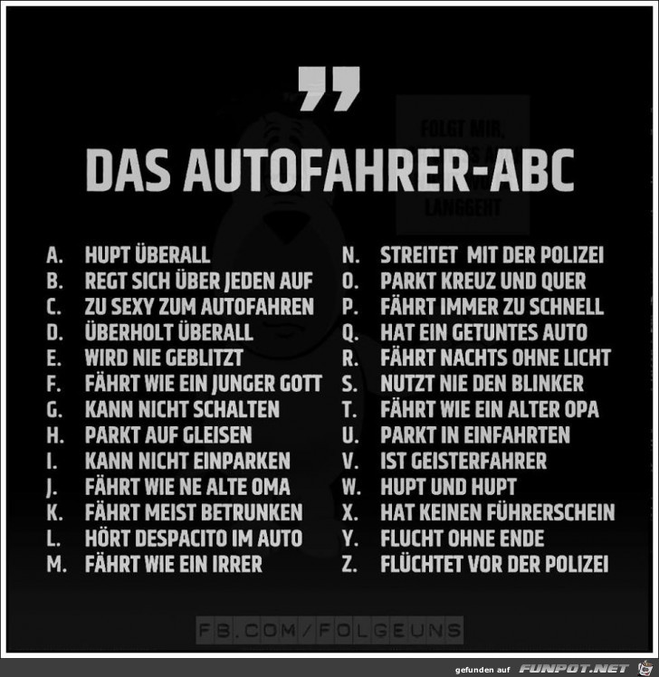 Das Autofahrer ABC