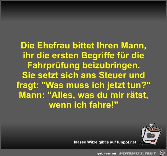 Die Ehefrau bittet Ihren Mann Die Ehefrau bittet Ihren Mann