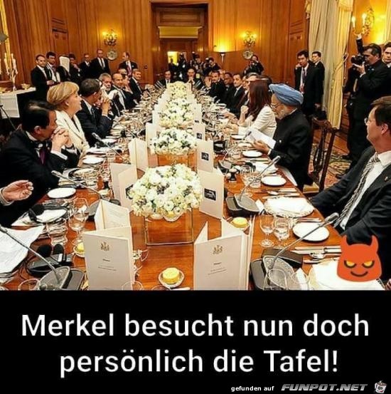 Merkel besucht Tafel.......