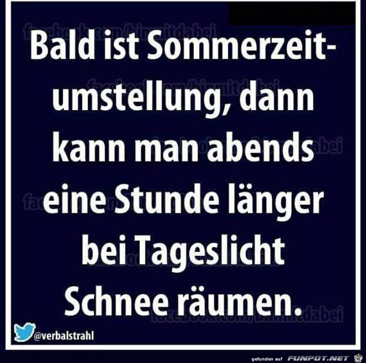 Bald ist Sommerzeit Umstellung, dann.....