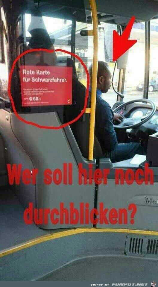 Rote Karte für Schwarzfahrer Rote Karte für Schwarzfahrer