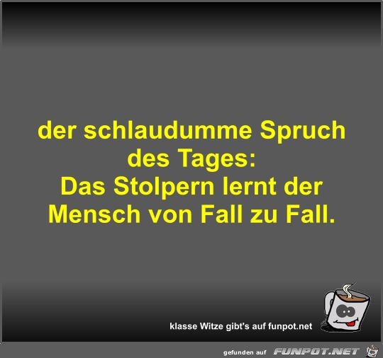 der schlaudumme Spruch des Tages