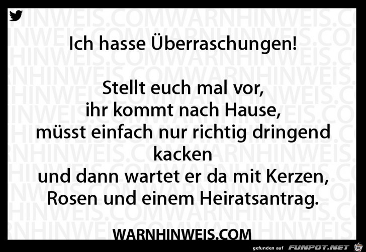 Ich hasse Überraschungen Ich hasse Überraschungen