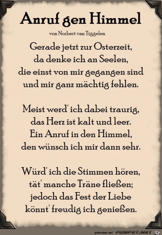 Anruf gen Himmel Ostern 2018 Anruf gen Himmel Ostern 2018