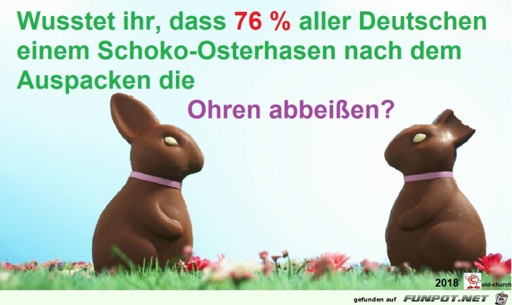 Osterhase mit abgebissenem Ohr