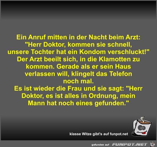 Ein Anruf mitten in der Nacht beim Arzt Ein Anruf mitten in der Nacht beim Arzt