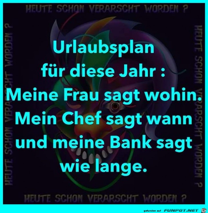 Urlaubsplan 2018 Urlaubsplan 2018