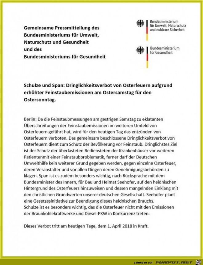 Osterfeuerverbot Osterfeuerverbot